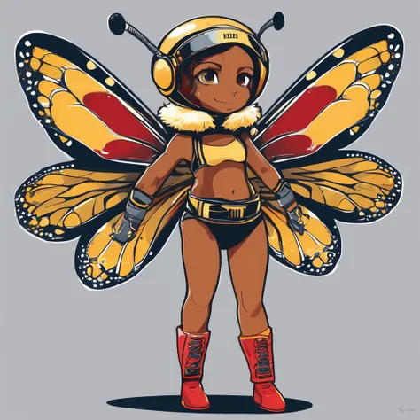 Illustration dune abeille en style cartoon.  Elle est debout sur ses pattes arrière, Elle porte de grands gants de boxe rouges qui sont bien visibles et contrastent avec ses petites pattes. Son corps est typique des abeilles, avec des rayures jaunes et noi...