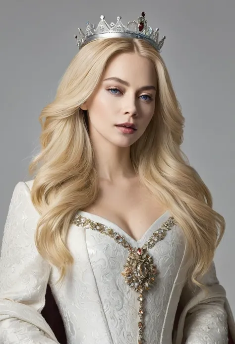 queen with blond hair, she is standing