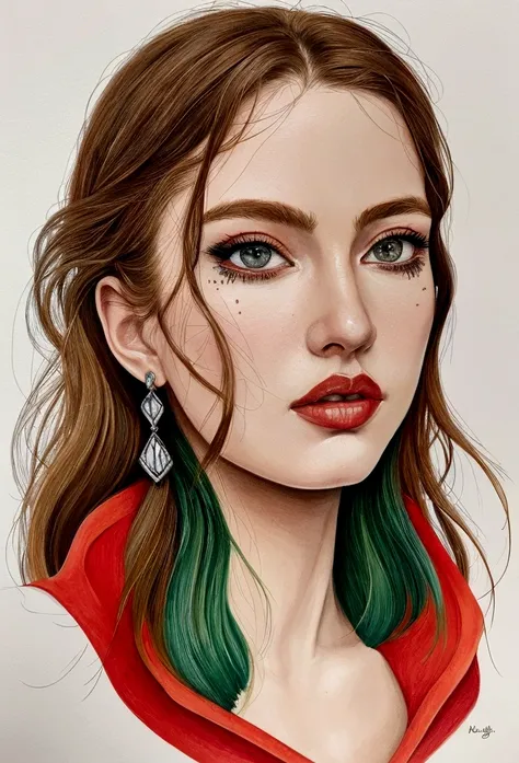 Beautiful paintings of European women, Pretty beautiful face, Hip Hop, emotional, Avant-garde, Queen of the streets, Ultra-detailed paintings inspired by Wlop, art station trends, Fantasy-Kunst, Ein kompliziertes Durcheinander, Die Kunst des Schlagens, Wal...