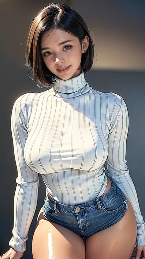 (1 girl:1.5),(40years old:1.5),(Detailed body:1.4),(Beautiful Skin:1.4),(half black ethnicity half white ethnicity:1.5),((Turtleneck sweater that fits the body:1.5)),(No bra:1.2),((Wearing jeans:1.5)),(front:1.5),BREAK(Looking at me:1.5),((Fine skin:1.4)),...