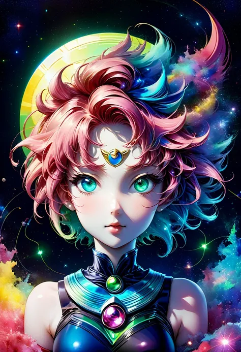 two dimensions，a super cute &quot;sailor moon&quot;（sailor moon），mini image，beautiful slim girl in anime style，cyberpunk，steampu...