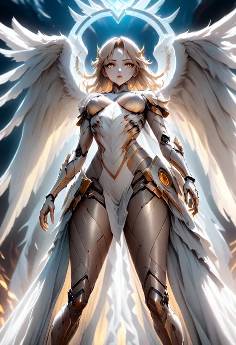 you have a mission!! task (((the most beautiful bionic angel in a perfectly tailored outfit in a given situation))), (give the s...