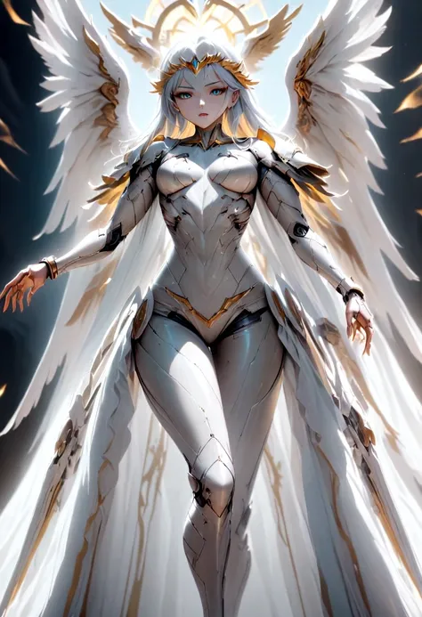 you have a mission!! task (((the most beautiful bionic angel in a perfectly tailored outfit in a given situation))), (give the s...