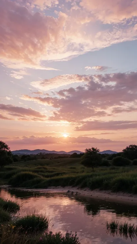 Beautiful light pink sky 