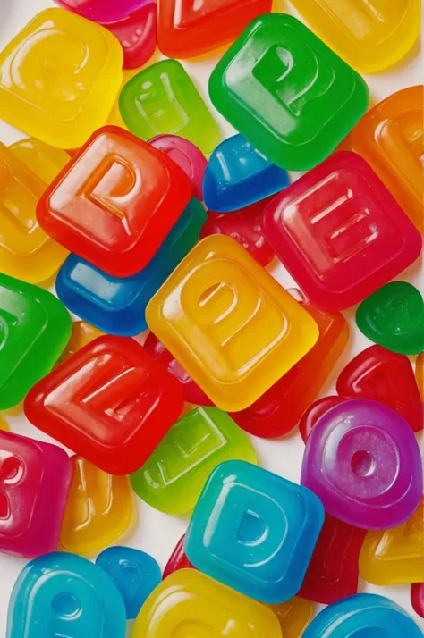 To design a gummy bear logo that includes the letters "D" y "G", puedes considerar los siguientes elementos y conceptos: 1. **Typography and Form**: Uses a fun, rounded typography that evokes the softness and texture of gummies. Las letras pueden parecer e...