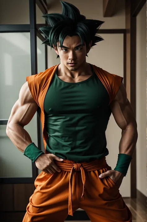 Goku fase 6 con el pelo verde 