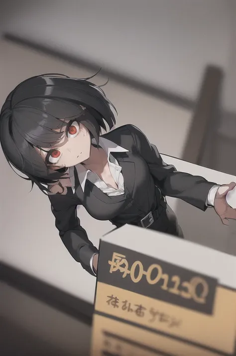 ((masterpiece, best quality)), (1girl), (solo), (female focus),, (womens office wear) (((((shy girl))))), (((standing up straight))), (((full body drawing))), ((((small breasts)))), ((((Mikoto Urabe Mysterious Girlfriend X anime style haircut)))), ((((hair...