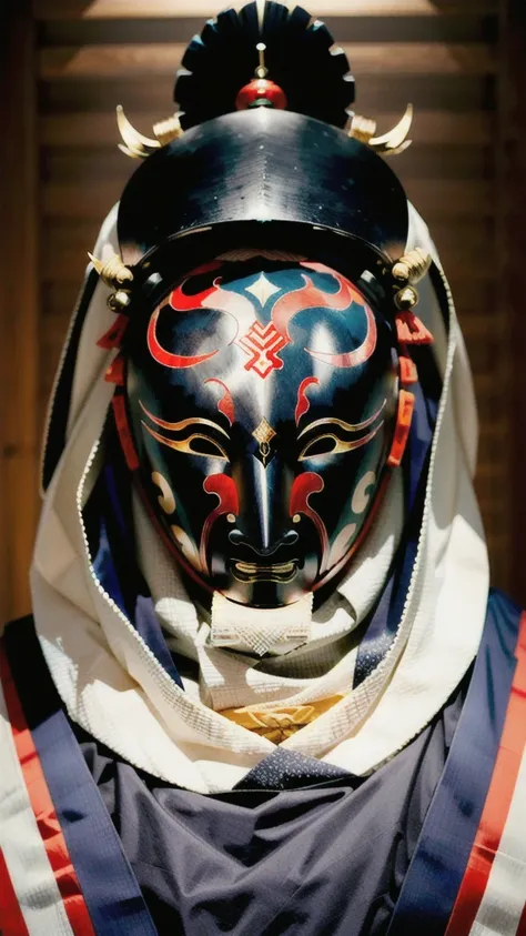 ( noh mask:1.3), 
best quality,masterpiece,highly detailed,ultra-detailed, 1man samurai japanese armor, old man