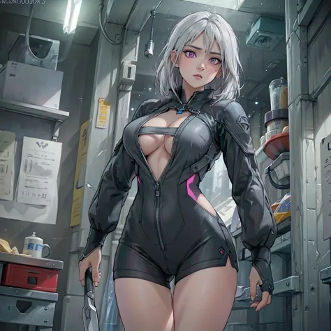 a mature woman with long gray white hair, naked body, bright purple eyes, big breasts, perky thighs,, smooth body. Japan style, sword blade


 colorful, hdr, ray tracing, nvidia rtx, super-resolution, unreal 5, subsurface scattering, pbr texturing, post-pr...