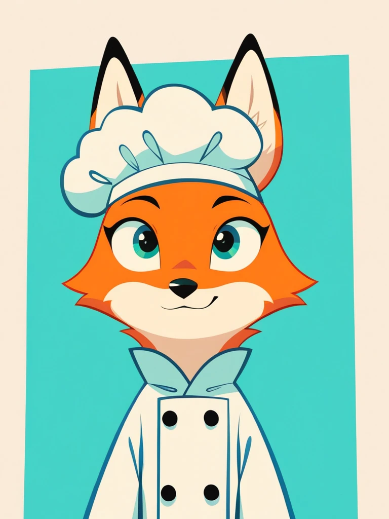 Vector Art, Colorful illustration with a fox wearing a chef&#39;s hat., en el centro, colores vibrantes，arte grafiti，salpicadura de tinta，salvaje y desenfrenado，rico y colorido，impacto visual,Super detailed modern aesthetic.,
