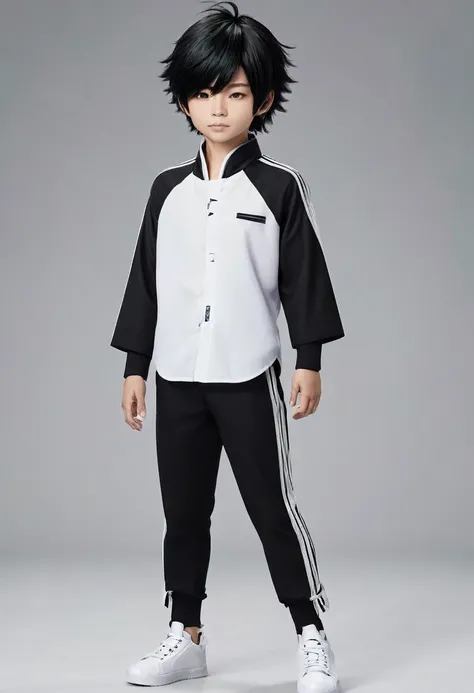 Japanese boy Toya todoroki style, de roupa preta, cabelo preto liso, pelo realista, adulto.