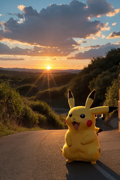 Pikachu at Sunset