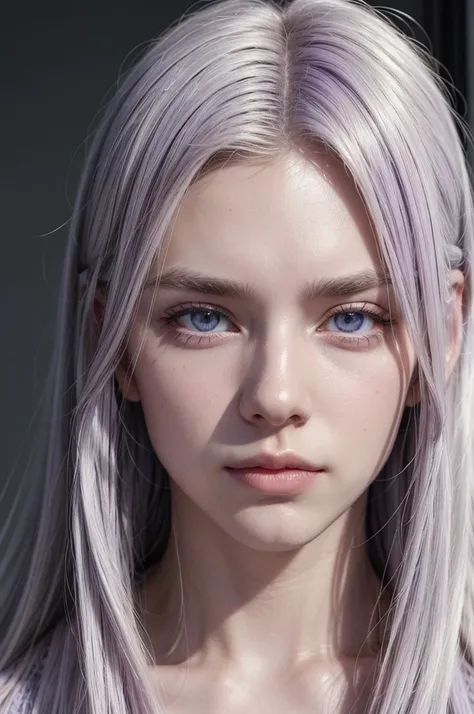 Male, beauty, white hair, long hair, eyes lilac