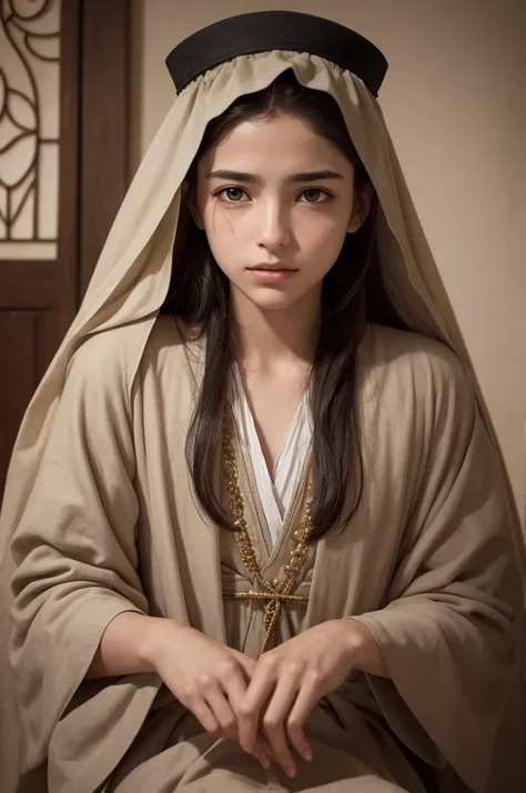 I need you to create an image of Job in the Holy Bible, the hour of God  , I need you to make a very detailed image with period clothes . Paisagem  de Israel ,  in the clothes I need to detail the wounds on the skin that Job had , However, I need to emphas...