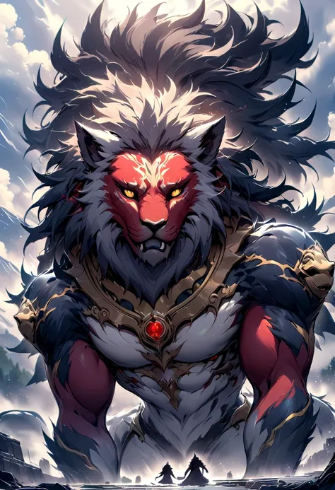 beast with red skin electric lion head