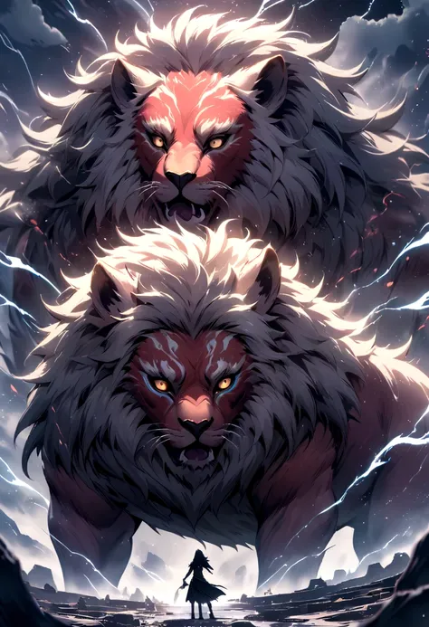 beast with red skin electric lion head