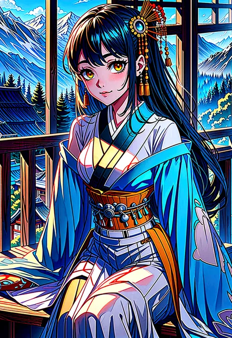 ghibli style,japanese kimono beauty,actual eyes,beautiful skin,natural makeup, ,off-shoulder,reality,4k,high resolution full bod...