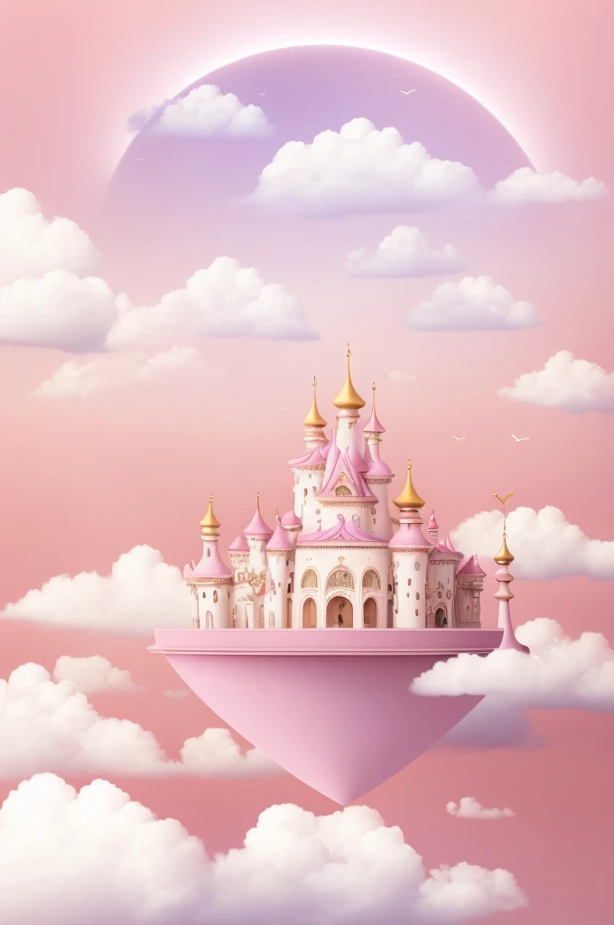 There is cake on the table in the clouds, fairy tale style background, stunning arcanum backdrop, Magical cloudy background, palace background, palace floating in heaven, paradise background, ballroom background, pink fog background, lie on white clouds fa...