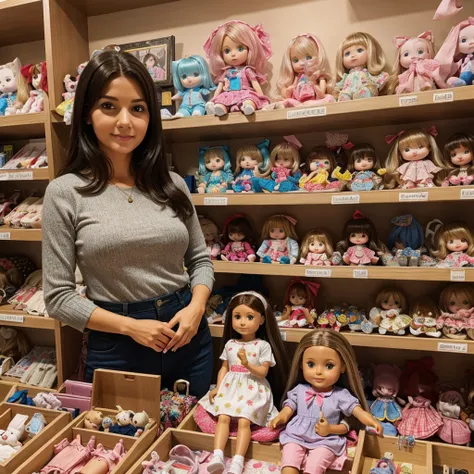 a mom visting a doll shop