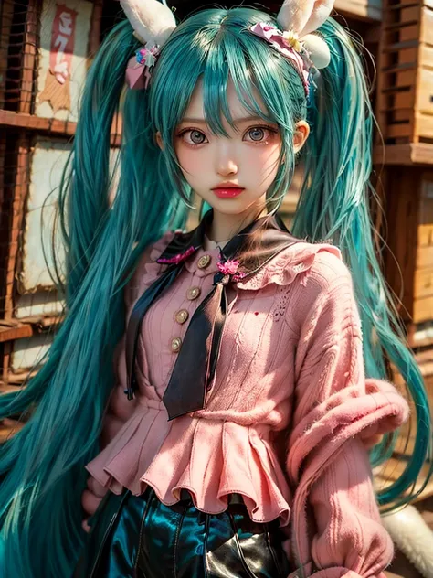 One girl, Hatsune Miku, Cowboy Shot,