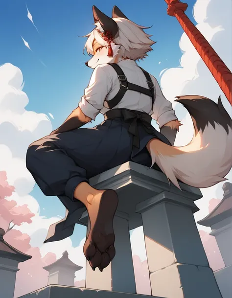 score_9, score_8_up, score_7_up, score_6_up, source_anime, rating_safe, dagasi_style, furry, temple, fox girl, sitting, low view...