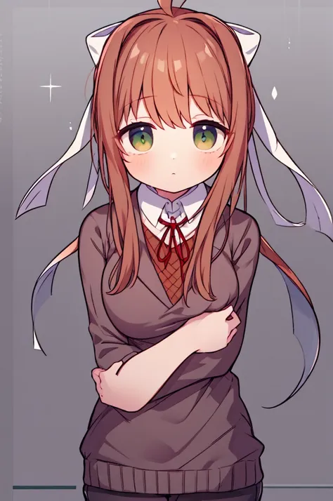 monika, t posing, wearing virgin killer sweater,