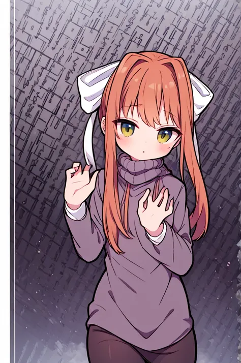 monika, t posing, wearing virgin killer sweater,