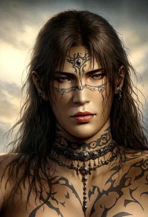 hyper photo realistic picture perfect luis royo tattooed, hyper realistic face, realistic detailed skin, 8k photo perfect realis...