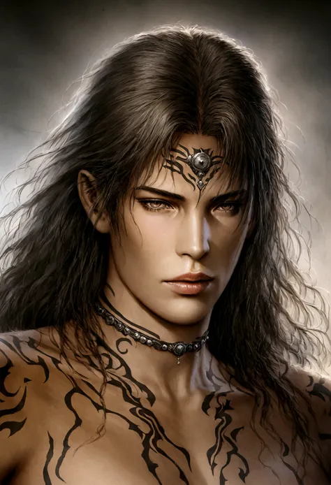 hyper photo realistic picture perfect luis royo tattooed, hyper realistic face, realistic detailed skin, 8k photo perfect realis...