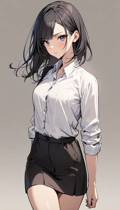 1girl, stylish, business shirt