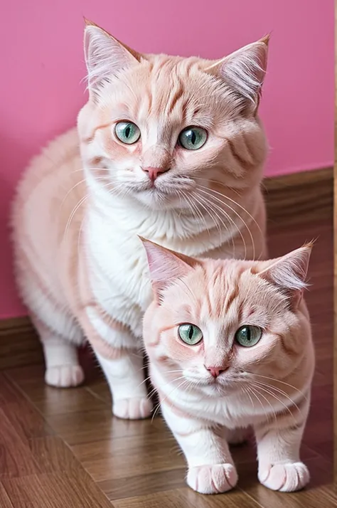 beautiful pink furry munchkin cat 