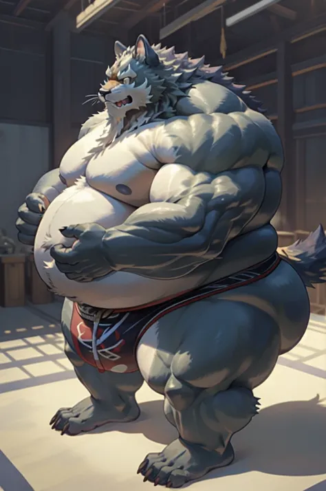 law (sdorica),big belly,huge body,massive morbidity, sumo wrestler,fat,strong,wide body,fat arms,furry,fat rolls,masterpiece, bast quality,fat legs,fat butt,chubby,massive fat body.