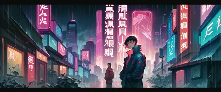 a futuristic chinese red city in the rain, intricate cyberpunk architecture, neon lights, rain effects, dramatic lighting, cinematic mood, highly detailed, 8k, photorealistic, award winning digital art