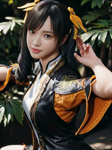 tekken xiaoyu,masterpiece、1 beautiful girl、17-year-old high school student、fine eyes、puffy eyes、bright outdoor,highest quality, ...