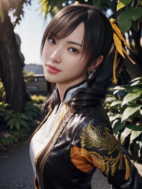 tekken xiaoyu,masterpiece、1 beautiful girl、17-year-old high school student、fine eyes、puffy eyes、bright outdoor,highest quality, ...