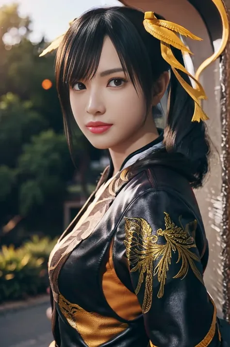 tekken xiaoyu,masterpiece、1 beautiful girl、17-year-old high school student、fine eyes、puffy eyes、bright outdoor,highest quality, ...