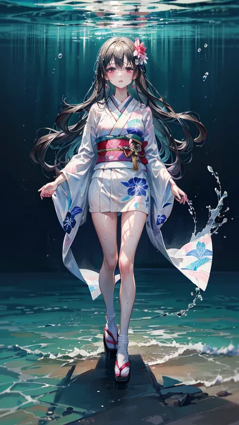 (Best quality, 8k, 32k, Masterpiece, UHD,:1.2),RAW, human, 1girl,ultra cute , ultra cute, natural lighting, transparent shining eyes, 20yo, medium breast ,femur, fair complexion , flushed face, kimono, (Floral pattern kimono:1.3), kimono in fabric like cot...