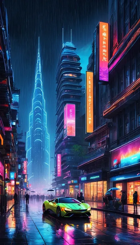 a masterpiece of futuristic cityscapes: ((highest quality))、((high definition))、((realistic)) when the city sleeps in the darkne...