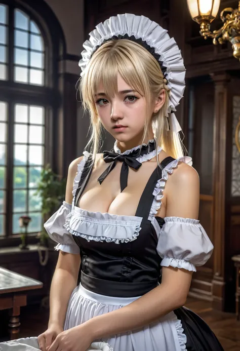 masterpiece, best quality, Very detailed, High resolution, HDR,, Joe Bit, what is, not feeling good,, 1 Girl, Solitary, Bangs, Bare shoulders, breast, Brown eyes, Clamps (Circle) (style), Platinum blonde hair, Very long hair, ear, small breast, Capillary,,...