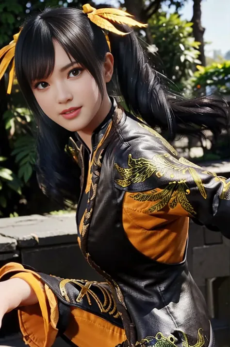 tekken xiaoyu,masterpiece、1 beautiful girl、17-year-old high school student、fine eyes、puffy eyes、bright outdoor,highest quality, ...