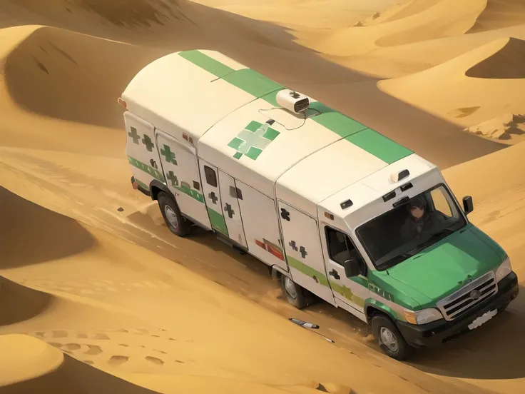  (in desert:1.5) , (ambulance:1.5)