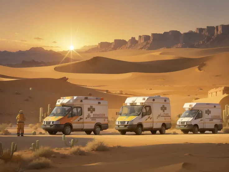  (in desert:1.5) , (5 ambulances:1.5) 