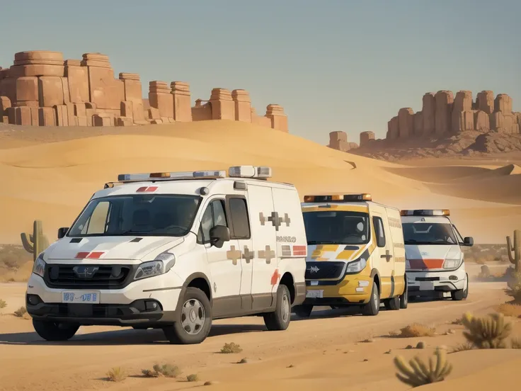  (in desert:1.5) , (5 ambulances:1.5) 