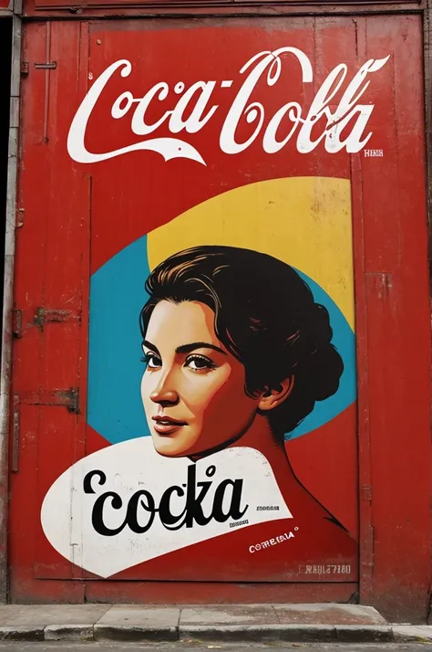 Foto del impresionismo artistico, pero patrocinando una marca de refresco coca cola. Con la etiqueta de coca cola