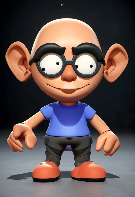 Cartoon character of a man in black glasses and blue shirt, animation character, Caractere estilizado, animation style rendering, 3D estilizado, Arnold Maya rendering, Stylized 3D rendering, toon render screenshot, Personagem 3D, Personagem 3D, Stylized 3D...