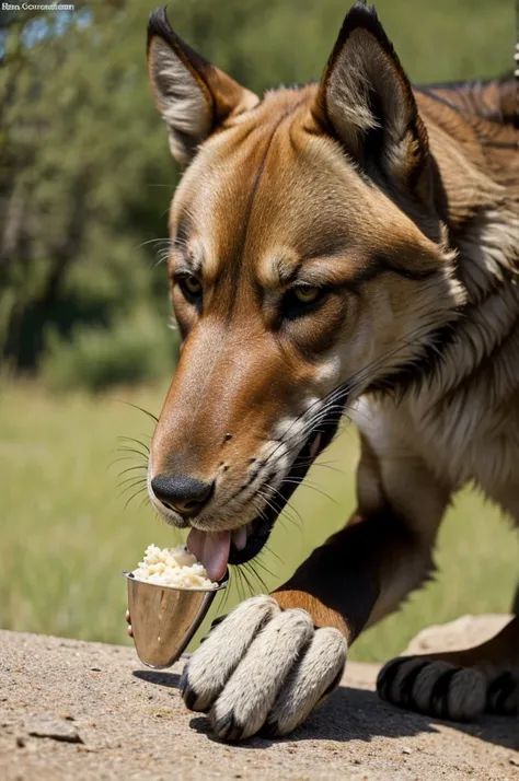 Crea a un furro comiendo 