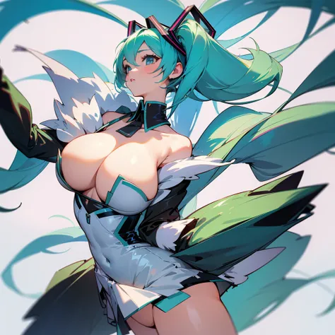 masterpiece, Highest quality,One girl, Hatsune Miku, Huge breasts, Huge breasts, Huge breasts, Huge breasts, Huge breasts, Huge breasts, Huge breasts