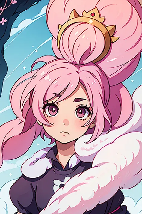 1 person , man ,Short haircut ,cartoon girl with pink hair and glasses wearing a crown, ((pink)), Official fan art, The delicate androgynous prince, anime moe art style, cute art style, Chibi style, 🍁 cute, Kawaii Chibi, ❤🔥🍄🌪, Chibi Art, Fan Art Demon Slay...