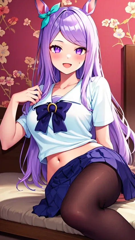 {{{NSFW}}},(masterpiece:1.2),(ultra quality:1.2),(ultra detailed:1.2),(ultra-high resolution:1.2),(very fine 8K CG wallpaper:1.2),Mejiro McQueen (umamusume),{1 girl,beautiful girl,cute,smile,kawaii, lovely,blushing,playful expression},sharp focus,oily skin...