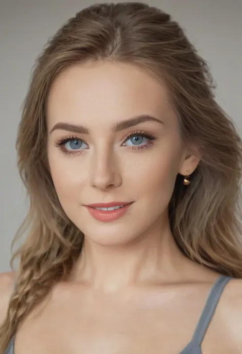 a russian lady,highest quality. big eye,fullbody, woman posing confidently in front of a crisp background, her long hair flowing...